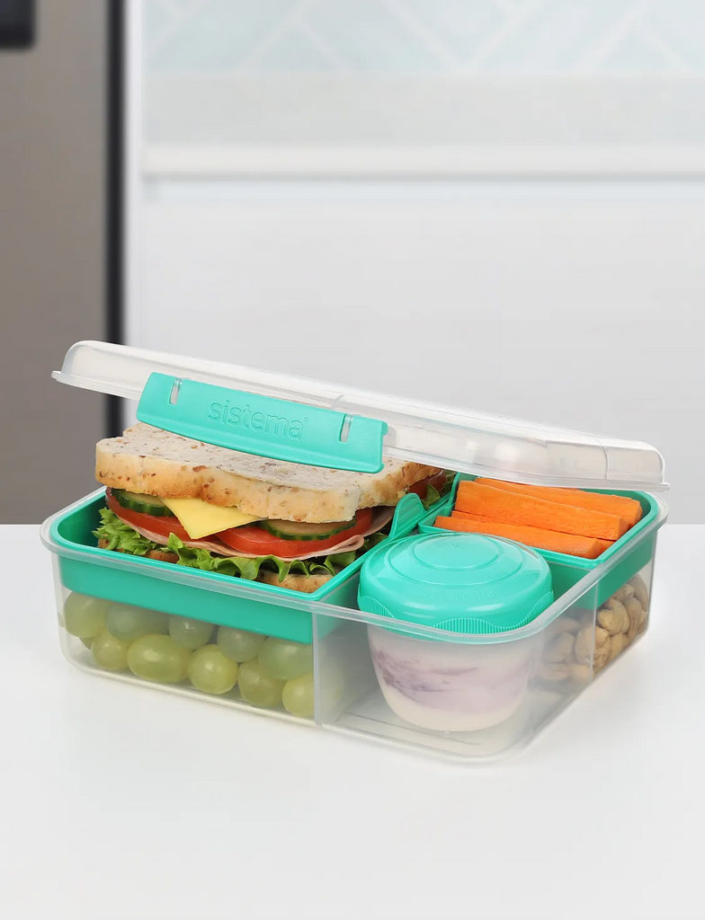 1.65L Bento Lunch To Go & Yogurt Pot-Teal