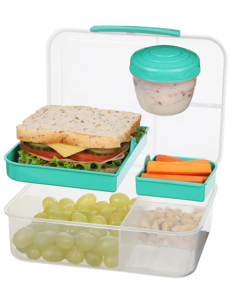 1.65L Bento Lunch To Go & Yogurt Pot-Teal