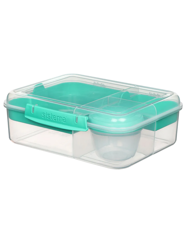 1.65L Bento Lunch To Go & Yogurt Pot-Teal