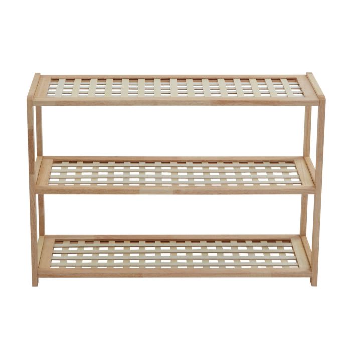 Natural Wood 3 Tier Shoe Rack