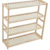 Natural Wood 4 Tier Shoe Rack