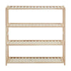 Natural Wood 4 Tier Shoe Rack