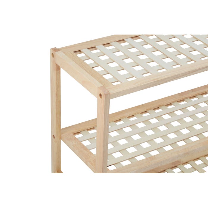 Natural Wood 4 Tier Shoe Rack