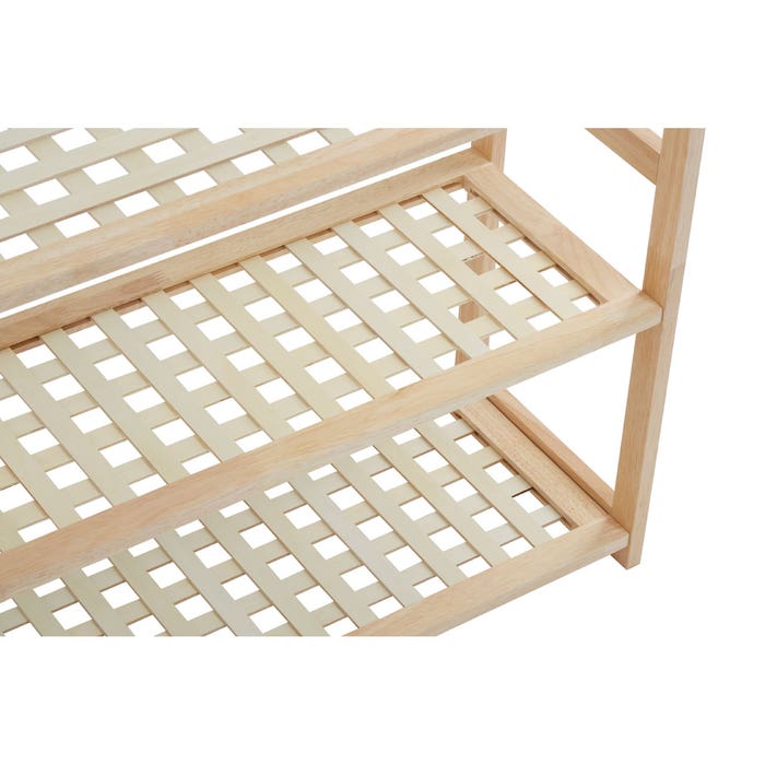 Natural Wood 4 Tier Shoe Rack