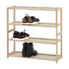 Natural Wood 4 Tier Shoe Rack