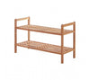 Shoe Rack- Walnut Wood - Two Tier- Stackable