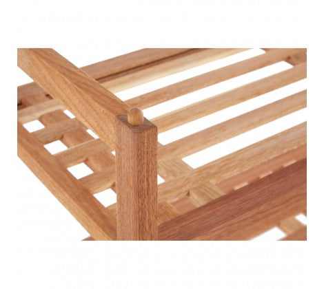 Shoe Rack- Walnut Wood - Two Tier- Stackable
