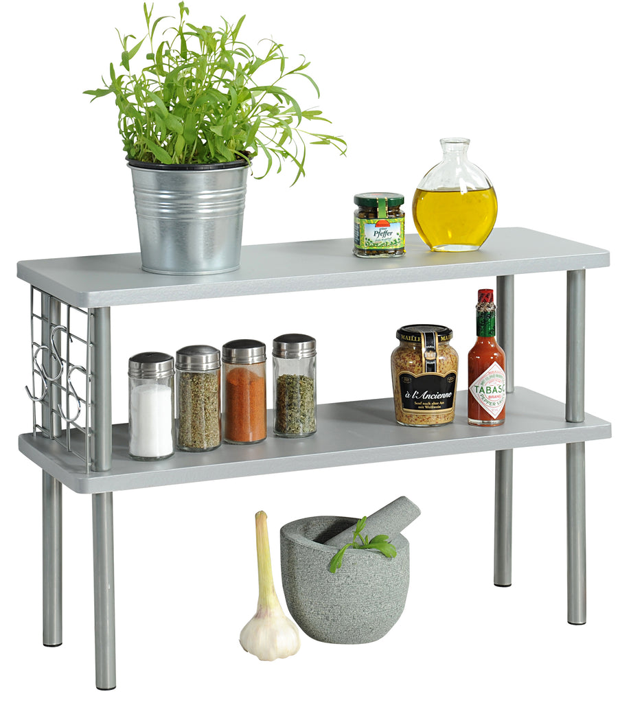 Slim Kitchen Shelf Grey | The Organised Store