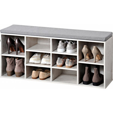Shoe Cabinet & Cushion White