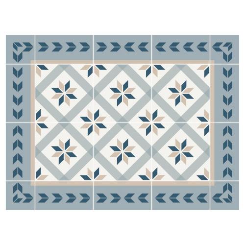 Blue and Grey Pattern Mat