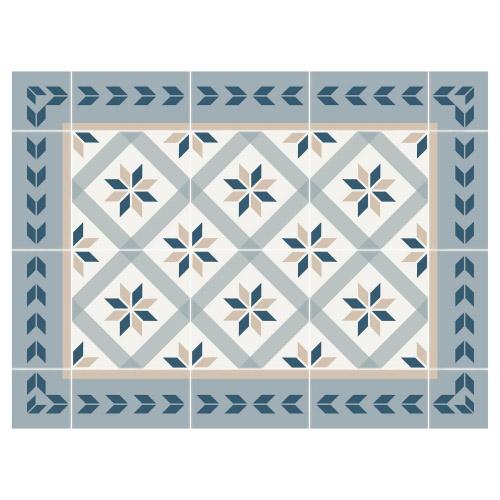 Blue and Grey Pattern Mat