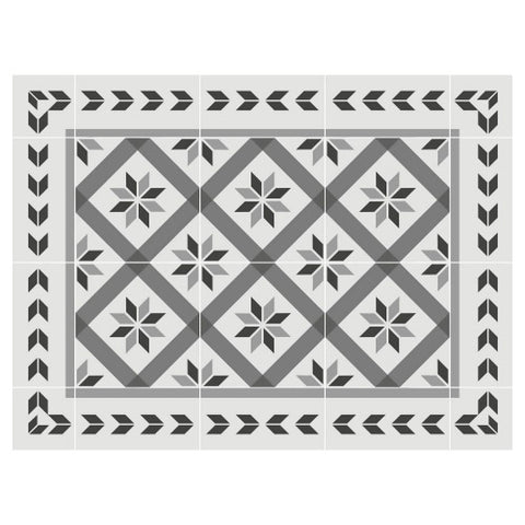 Blue and Grey Pattern Mat