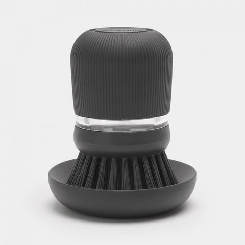 Dish Brush With Suction Cup Holder - Dark Grey