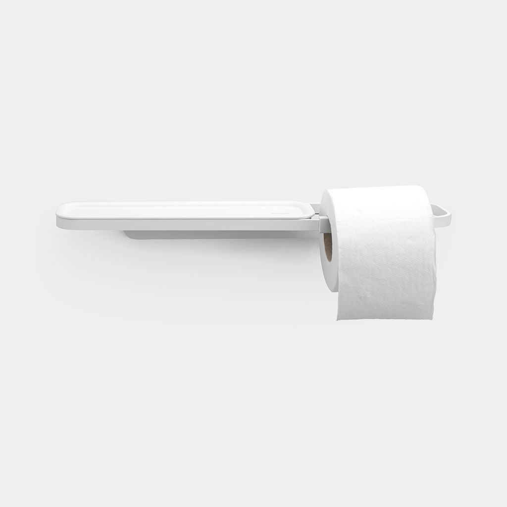 MindSet Toilet Rool Holder with Shelf-Fresh White - The Organised Store