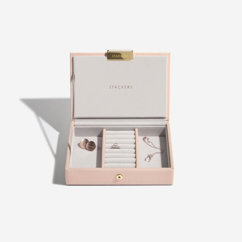 Stackers Mini Jewellery Lidded Box Taupe or Blush