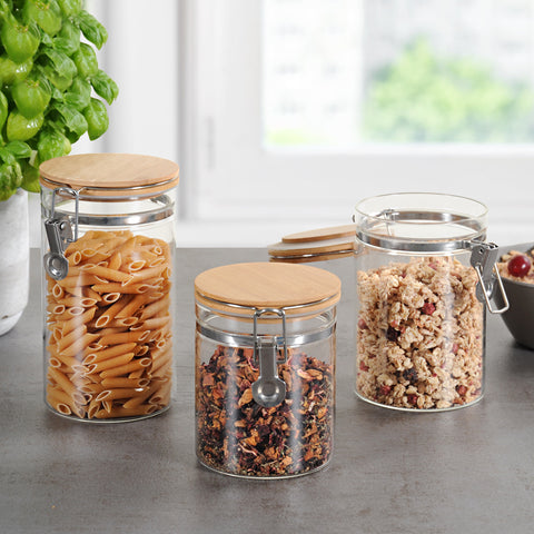 Storage Glass Container with Bamboo Lid - Various Sizes