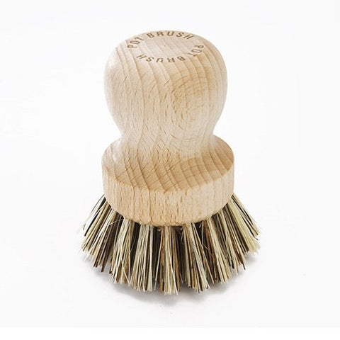 Living Nostalgia Bamboo Dish Scrubbing Brush with Round Handle