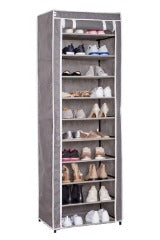 Shoe Cabinet With Seat Cushion Light Oak/Grey