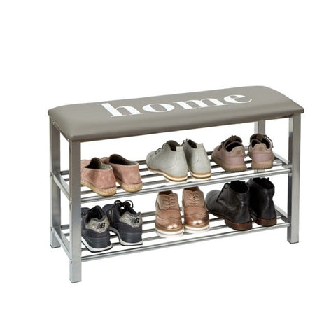 Shoe Cabinet With Seat Cushion Light Oak/Grey