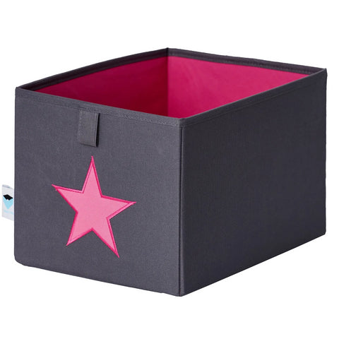 Store Basket Grey W/ Pink Star