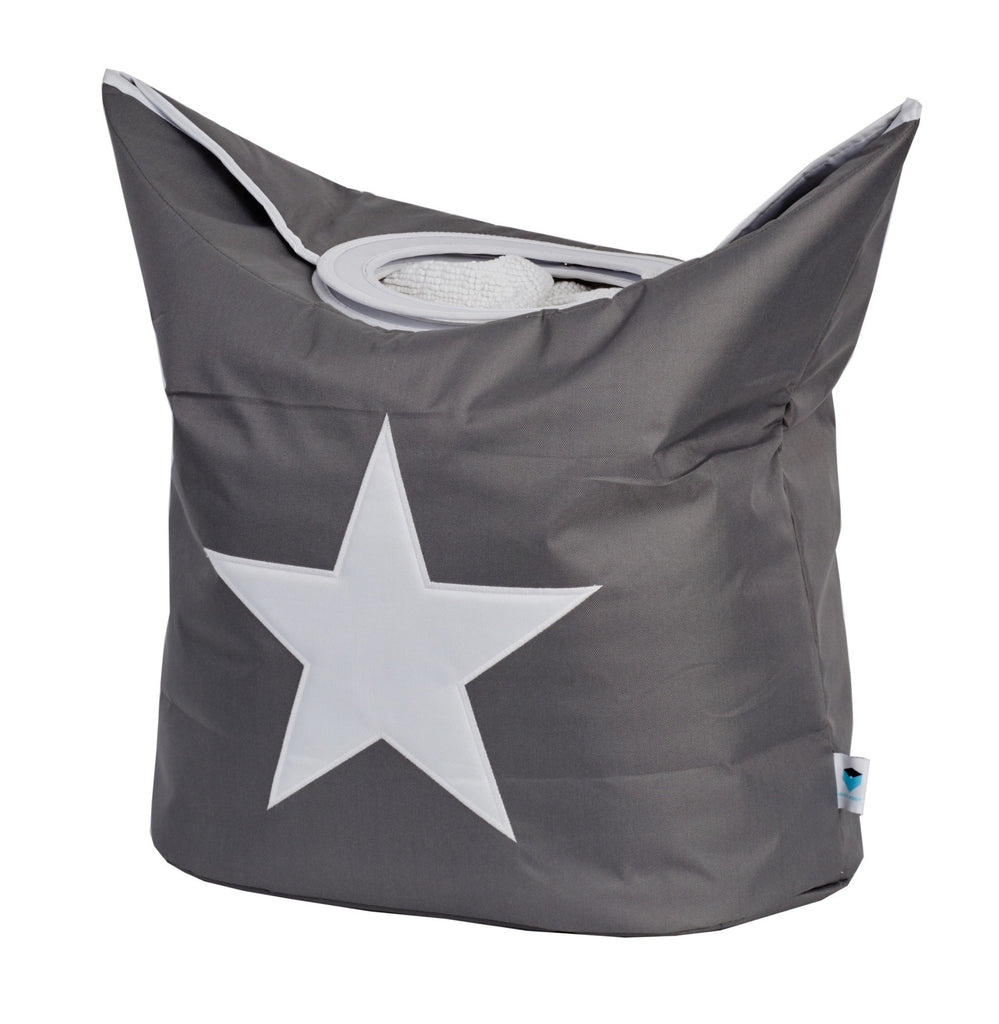 Laundry Bag Grey White Star - The Organised Store