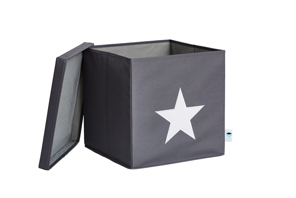 Grey Organiser Box White Star - The Organised Store