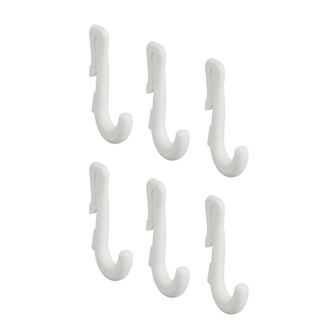 Storage Track Double Hook White- Pack of 3