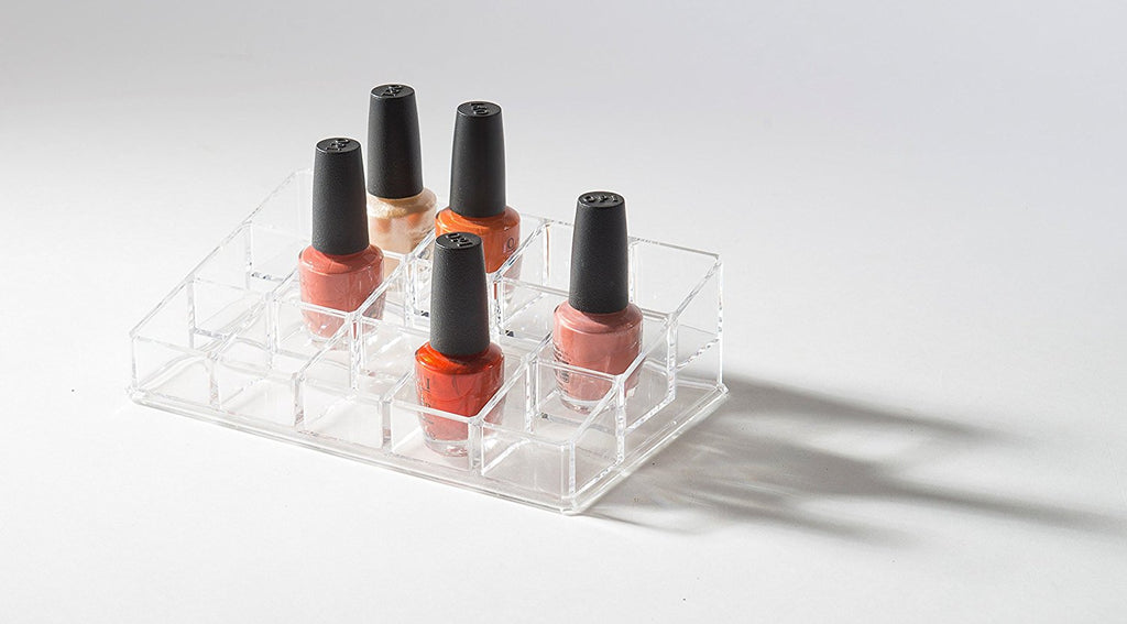 Cosmetic Organizer Nail Polish Holder With 15 Departments - The Organised Store