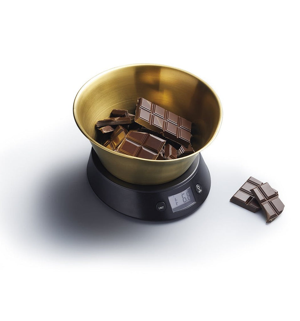 Electronic Dual Dry and Liquid Scales - Brass Finish Bowl