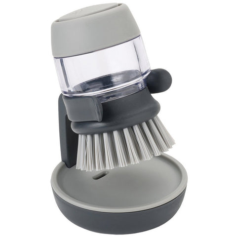 Dish Brush With Suction Cup Holder - Dark Grey