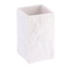 Square Polyresin Tumbler Stone Effect - White