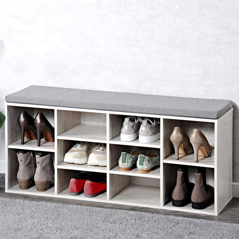 Shoe Cabinet & Cushion White