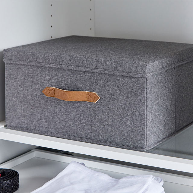 Canvas storage boxes with lids on sale