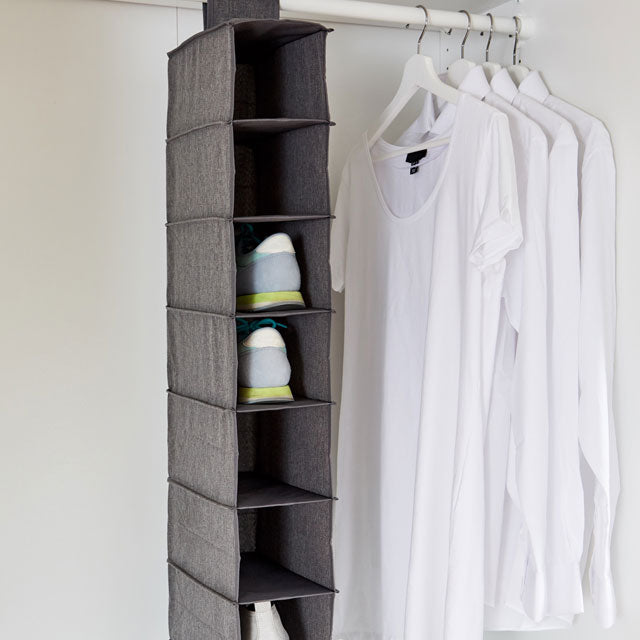 Premium Shoe Organiser Grey 8 Compartments - The Organised Store