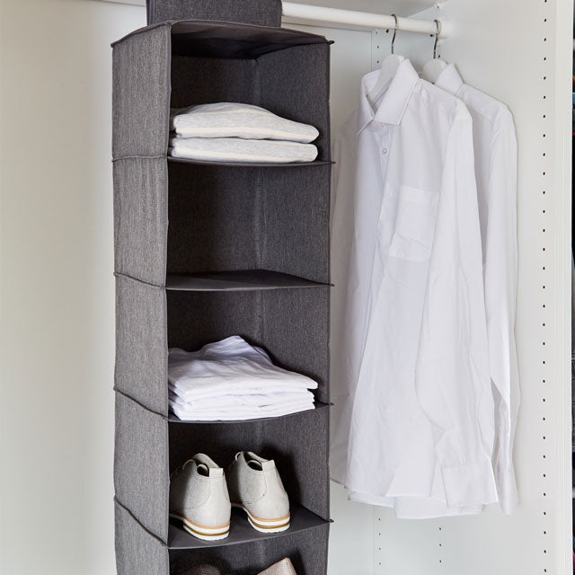 Closet Hanging Organiser- 5 shelves- Premium Quality - The Organised Store