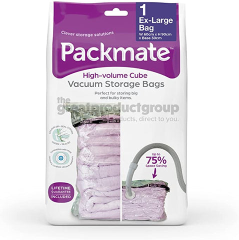 PACKMATE Set of 2 High Volume Cube Vacuum Bags- Extra Large