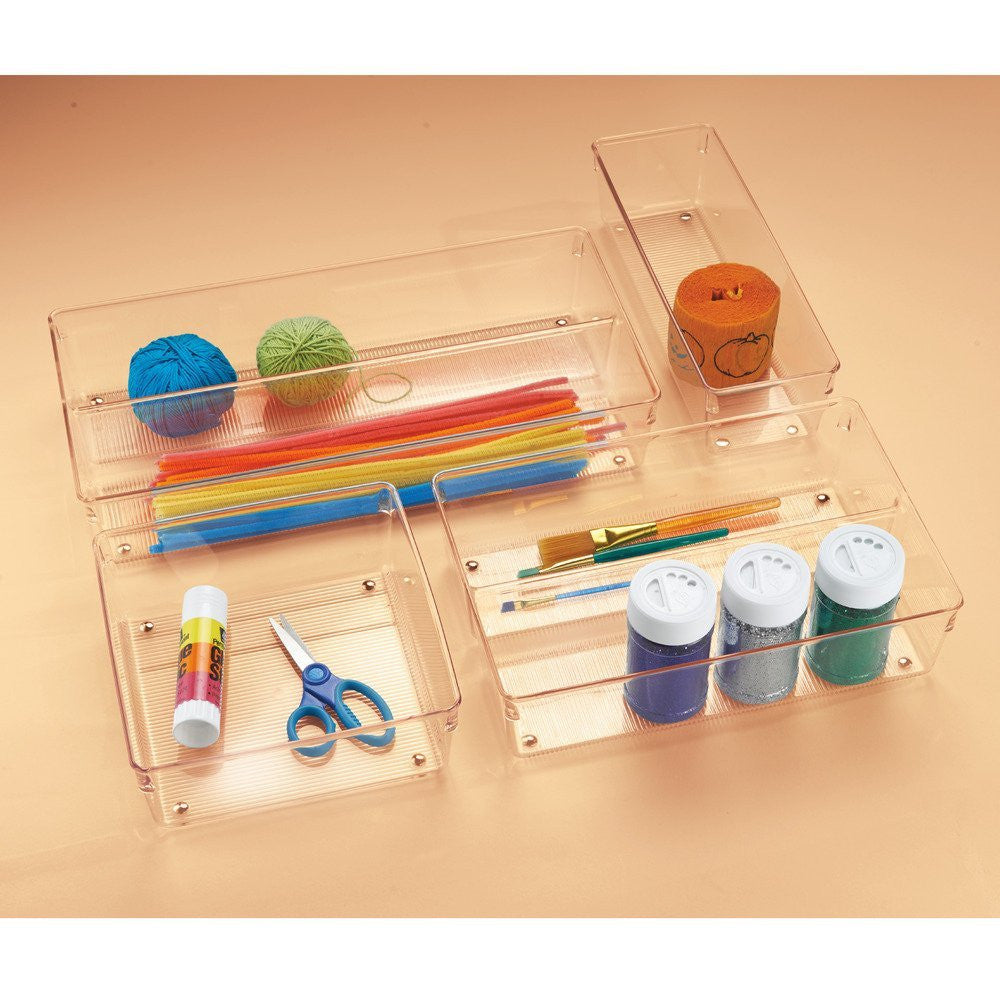 LINUS  Drawer Organiser 4 x 12 x 3 - Clear - The Organised Store