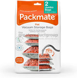 PACKMATE Set of 2  Flat Vacuum Storage Bags- Various Sizes