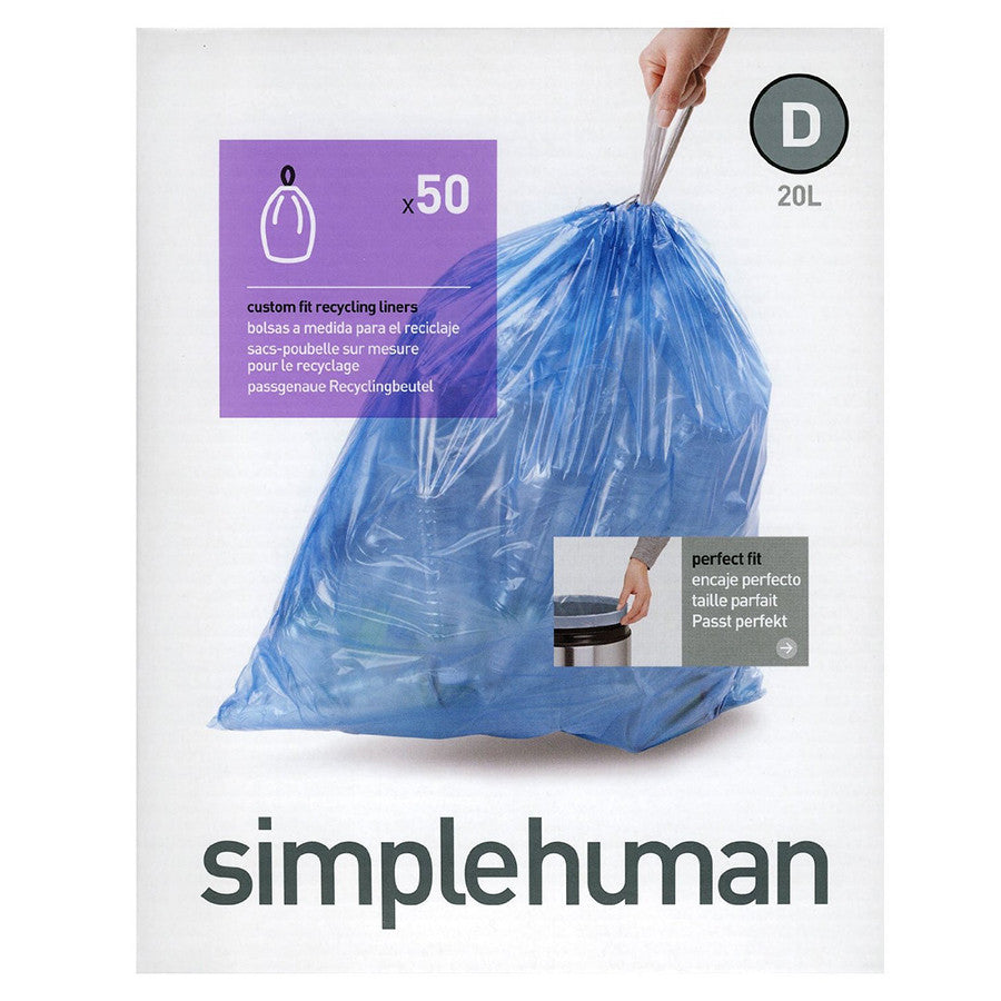 Simplehuman blue recycling can liner deals