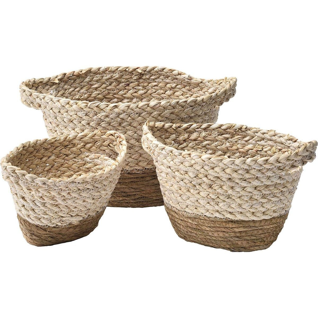 Set of 3 Flared Maize and Seagrass Baskets