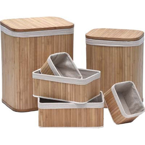 Rectangular Bamboo Baskets - Set of 4