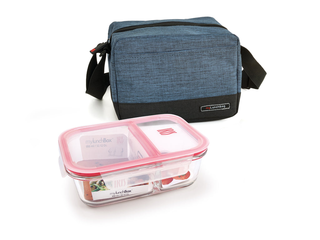 Real Lunchbag -Includes Glass Container Blue