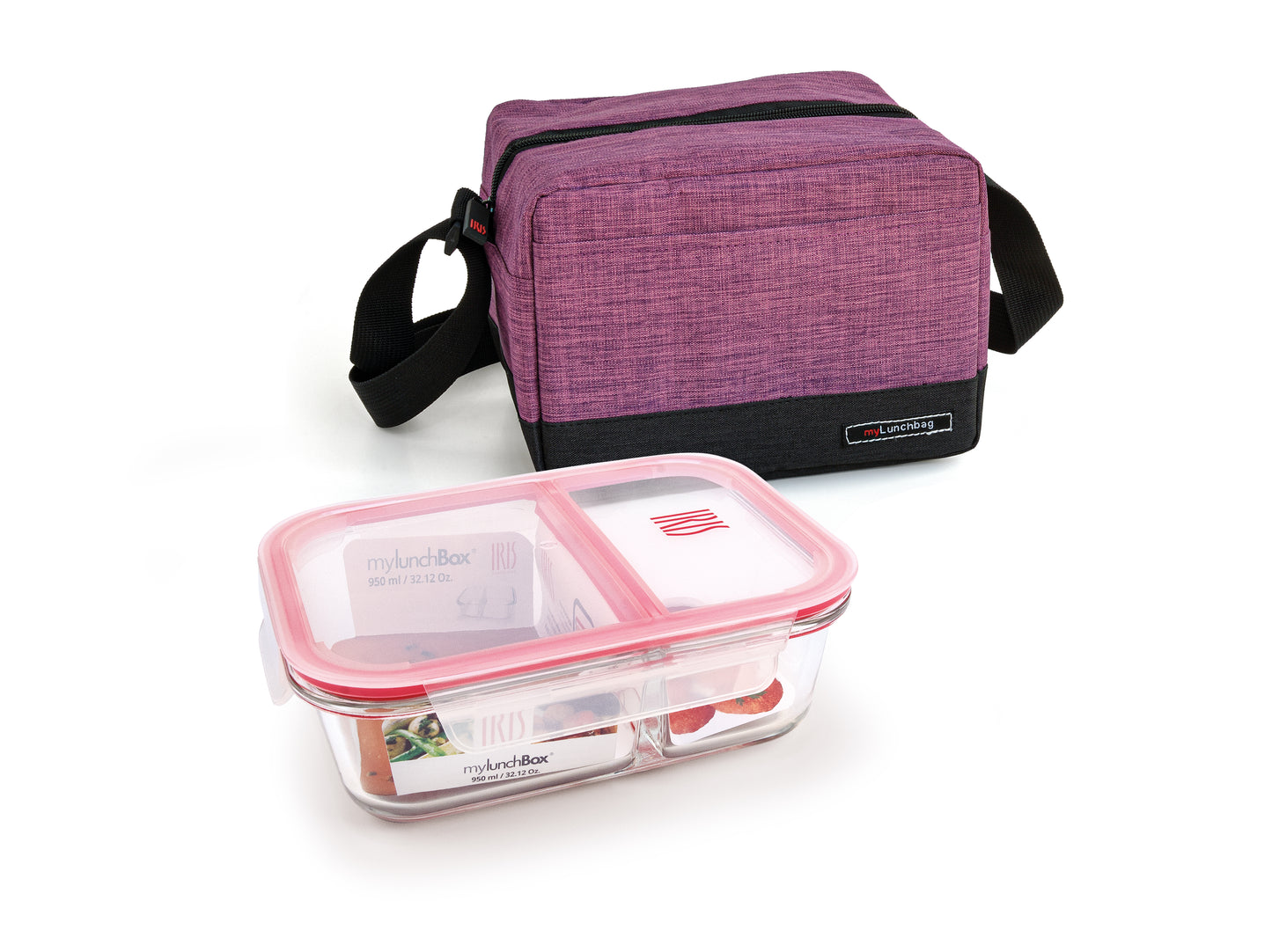 Real Lunchbag Including Glass Container-Lilac