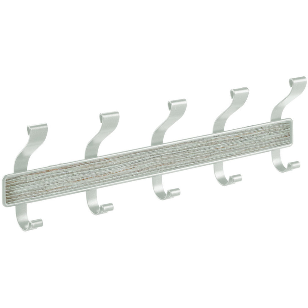 REAL WOOD Wall Mount Rack 5 - Satin/Grey Wood Finish - The Organised Store