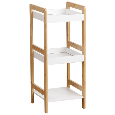 Slim MDF Natural Furniture - 1 Shelf And 3 Weaved Paper Baskets - Natural