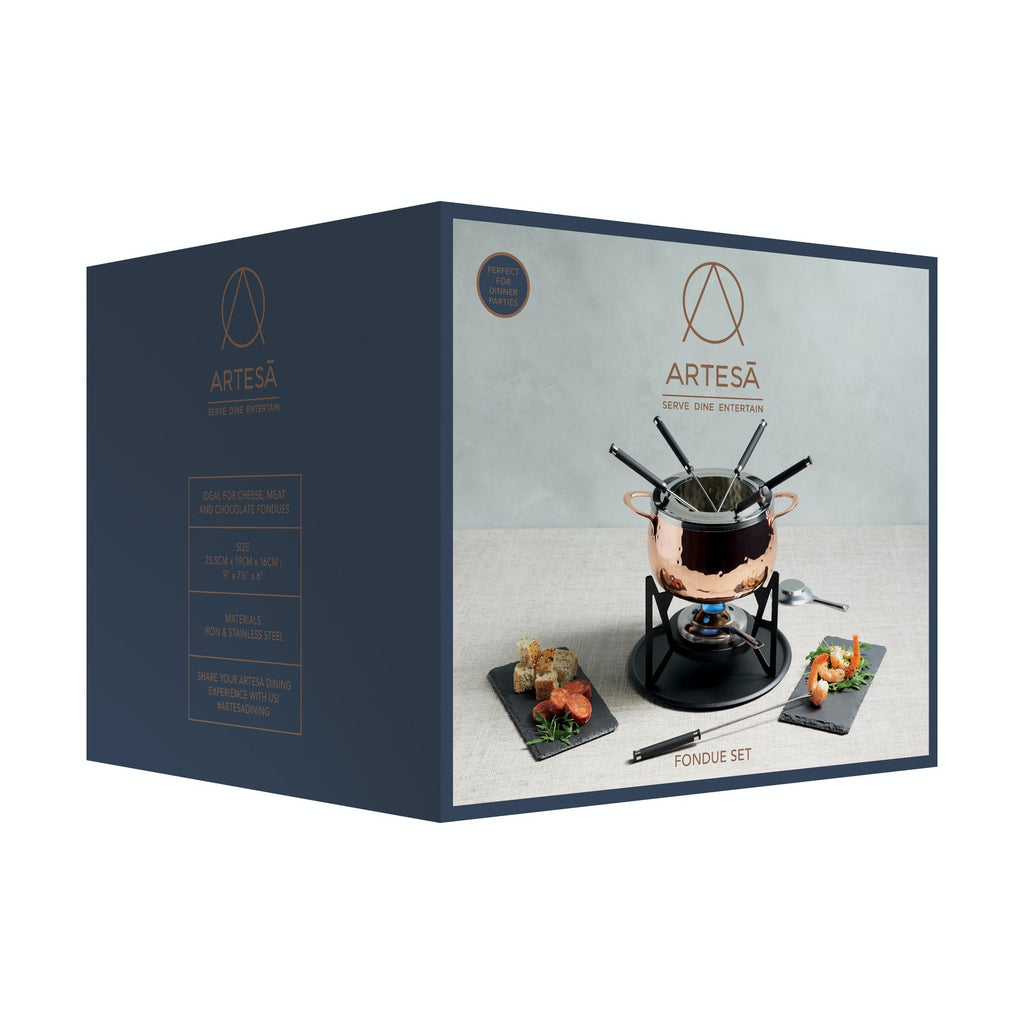 Artesà Hand Finished Copper Effect Fondue Set