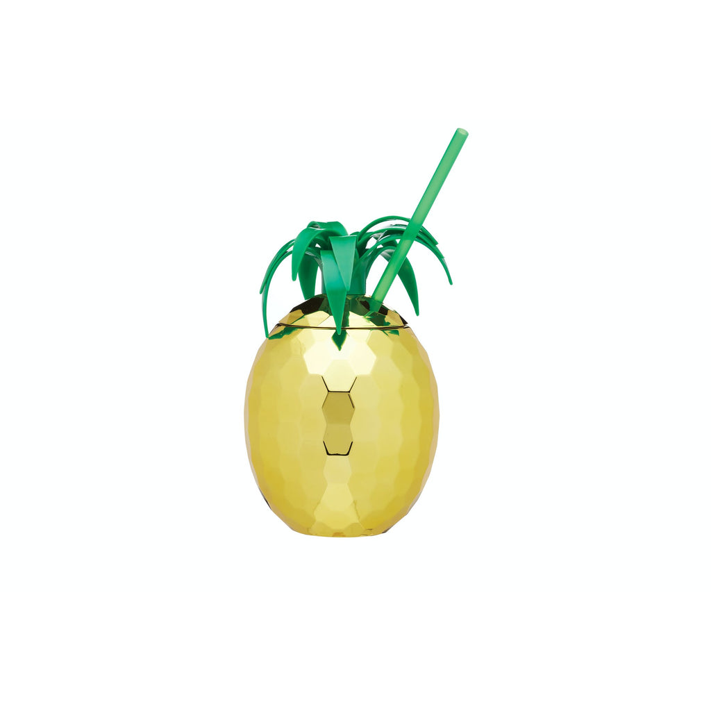 BarCraft Novelty Pineapple Drinks Jar with Straw