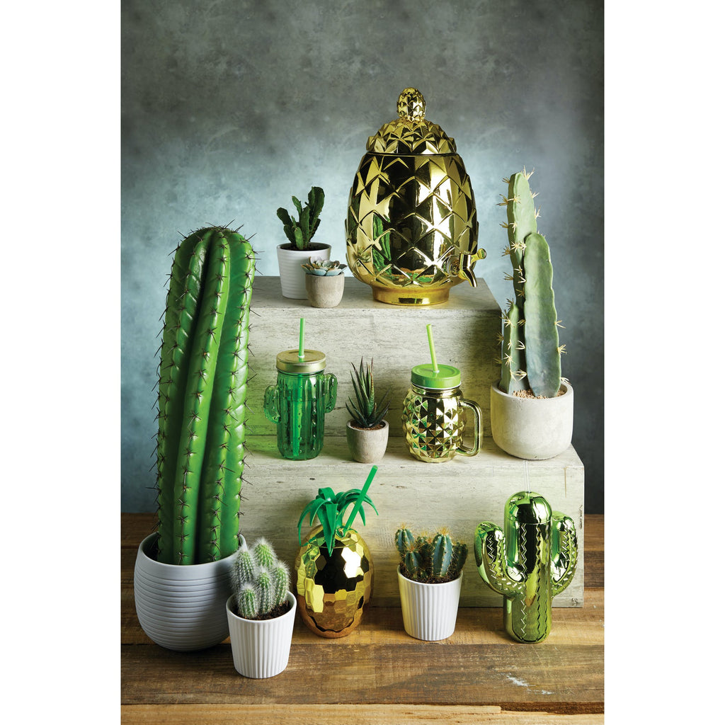 BarCraft Novelty Pineapple Drinks Jar with Straw