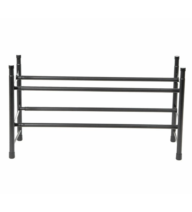 Extendable Shoe Rack 2 Tier Black