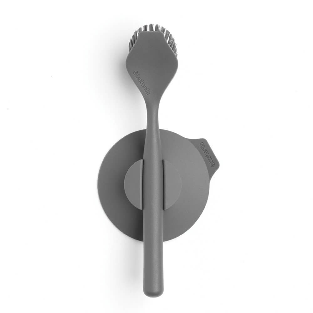 Copy of Dish Brush With Suction Cup Holder - Dark Grey - The Organised Store